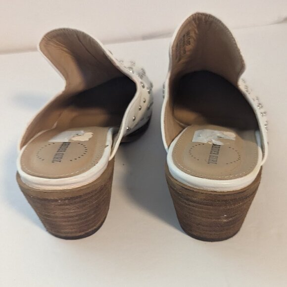 Western Studded Arider Girl Cara Mules Stacked Heel Pointed Toe Boho - Picture 3 of 8